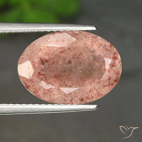 5.38ct Natural Rosado terroso cuarzo fresa, Ovalada, Translúcido