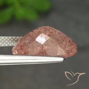 Cuarzo fresa Rosado terroso natural de 5.38 ct, Ovalada, Translúcido