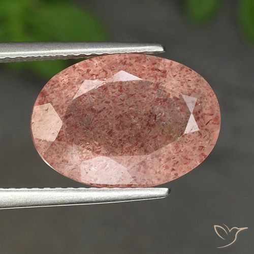 4.93ct Natural Rosado medio cuarzo fresa, Ovalada, Translúcido