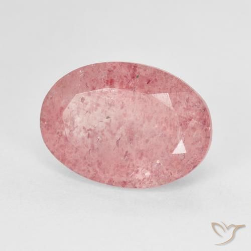 6.39ct Natural Rosado medio cuarzo fresa, Ovalada, Translúcido