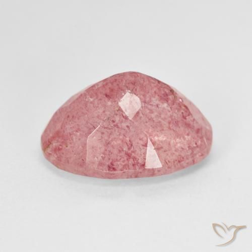 Cuarzo fresa Rosado medio natural de 6.39 ct, Ovalada, Translúcido
