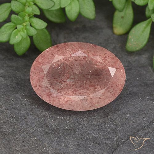 5.87ct Natural Rosado claro cuarzo fresa, Ovalada, Translúcido