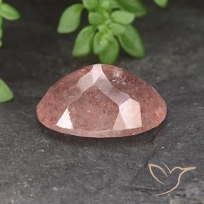 Cuarzo fresa Rosado claro natural de 5.87 ct, Ovalada, Translúcido