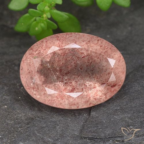 5.96ct Natural Rosa rosado cuarzo fresa, Ovalada, Translúcido