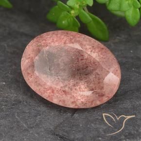 Cuarzo fresa Rosa rosado natural de 5.96 ct, Ovalada, Translúcido