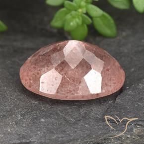 Cuarzo fresa Rosa rosado natural de 5.96 ct, Ovalada, Translúcido