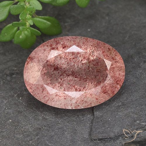 5.14ct Natural Rosado frambuesa cuarzo fresa, Ovalada, Translúcido