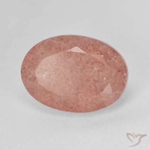 6.68ct Natural Rosado medio cuarzo fresa, Ovalada, Translúcido