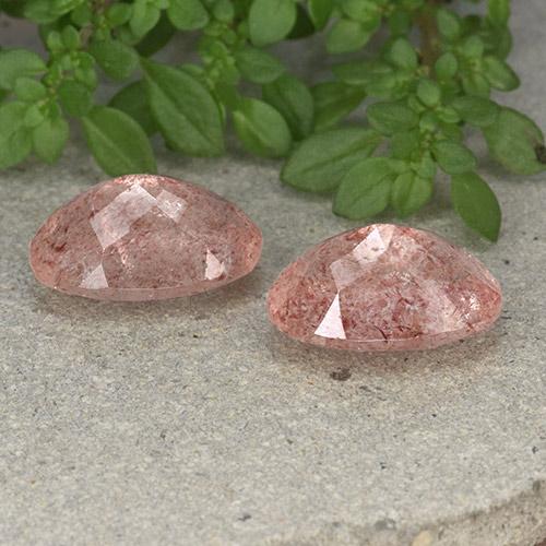 Gemas de cuarzo fresa rosa natural de 10,59 ct, corte óvalo, translúcido