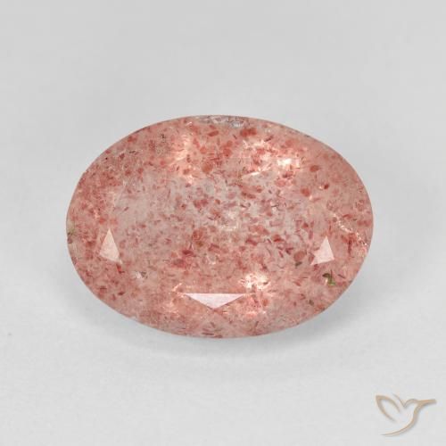 5.36ct Natural Rosado medio cuarzo fresa, Ovalada, Translúcido