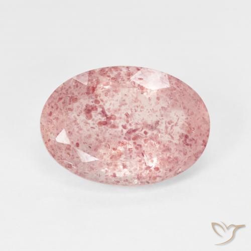 4.96ct Natural Pale Red Orange cuarzo fresa, Ovalada, Translúcido