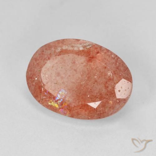 Cuarzo fresa Rosado claro natural de 4.70 ct, Ovalada, Translúcido