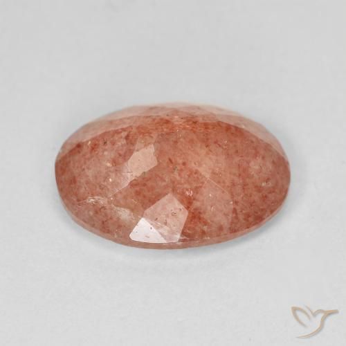 Cuarzo fresa Rosado claro natural de 4.70 ct, Ovalada, Translúcido