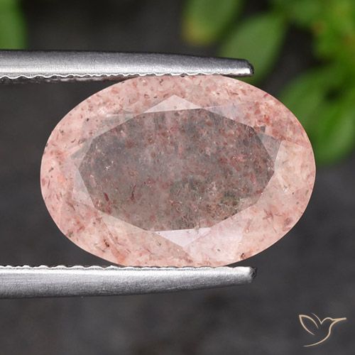 4.72ct Natural Rosado flamingo cuarzo fresa, Ovalada, Translúcido