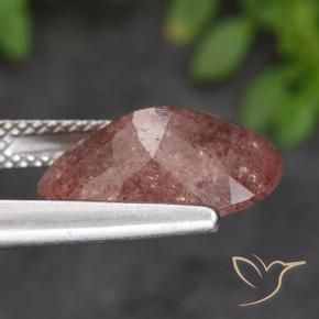 Cuarzo fresa Rosa rosado natural de 4.85 ct, Ovalada, Translúcido