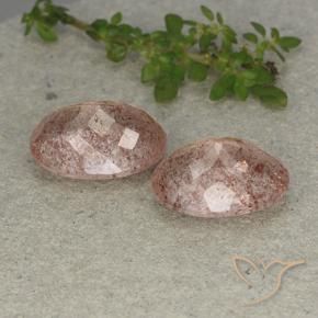 Gemas de Cuarzo fresa Rosado terroso natural de 11.48 ct, Ovalada, Translúcido