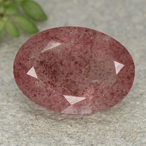 5.61ct Natural Rosa oscuro cuarzo fresa, Ovalada, Translúcido