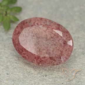 Cuarzo fresa Rosa rosado natural de 5.38 ct, Ovalada, Translúcido