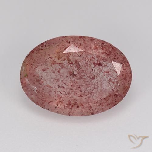 5.30ct Natural Rosa rosado cuarzo fresa, Ovalada, Translúcido