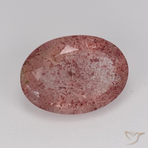 Cuarzo fresa Rosa rosado natural de 5.30 ct, Ovalada, Translúcido
