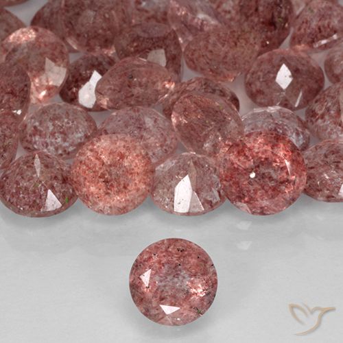 0.78ct Natural Rosa rosado Cuarzo fresa, Redondo, Translúcido