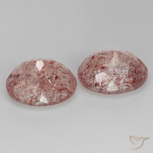 Gemas de cuarzo fresa rosa natural de 7,30 ct, corte óvalo, transparente