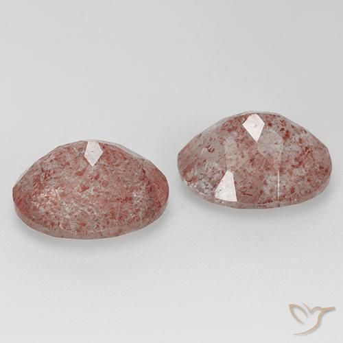 Gemas de Cuarzo fresa Rosado medio natural de 6.97 ct, Ovalada, Transparente