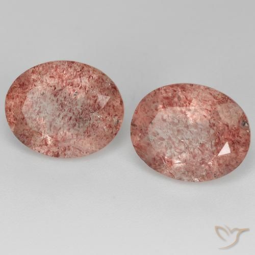 Gemas de Cuarzo fresa Rosado frambuesa natural de 6.69 ct, Ovalada, Transparente