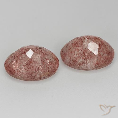 Gemas de Cuarzo fresa Rosado frambuesa natural de 6.69 ct, Ovalada, Transparente