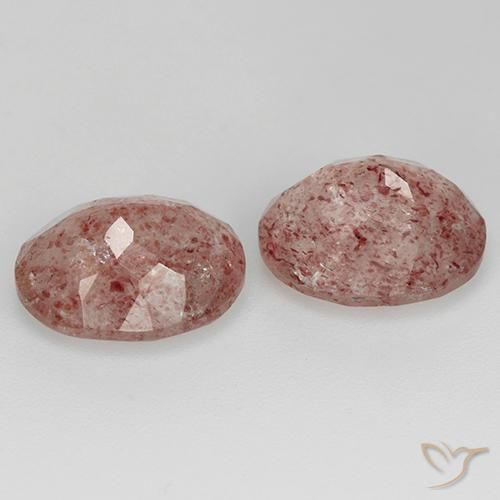 Gemas de Cuarzo fresa Rosado medio natural de 6.73 ct, Ovalada, Transparente