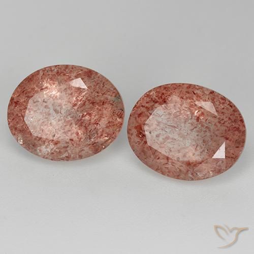 Gemas de Cuarzo fresa Rosado medio natural de 6.93 ct, Ovalada, Transparente