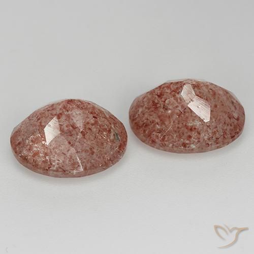 Gemas de Cuarzo fresa Rosado medio natural de 6.93 ct, Ovalada, Transparente