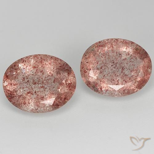 6.37ctw Natural Rosa rosado cuarzo fresa, Ovalada, Transparente