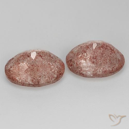 Gemas de Cuarzo fresa Rosa rosado natural de 6.37 ct, Ovalada, Transparente