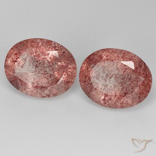 Gemas de Cuarzo fresa Rosado claro natural de 6.73 ct, Ovalada, Transparente