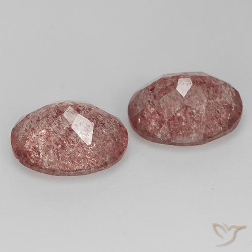 Gemas de Cuarzo fresa Rosado claro natural de 6.73 ct, Ovalada, Transparente