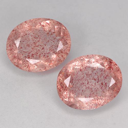 Gemas de cuarzo fresa rosa natural de 7,15 ct, corte óvalo, translúcido