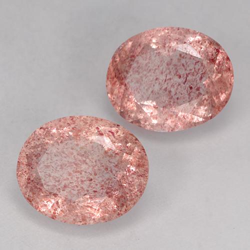 Gemas de cuarzo fresa rosa natural de 7,15 ct, corte óvalo, translúcido