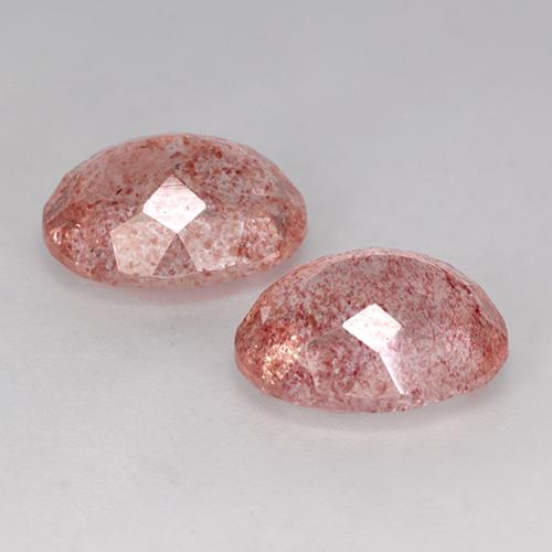 Gemas de cuarzo fresa rosa natural de 7,15 ct, corte óvalo, translúcido