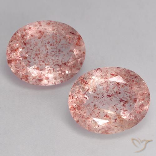 6.91ctw Natural Rosado medio cuarzo fresa, Ovalada, Transparente