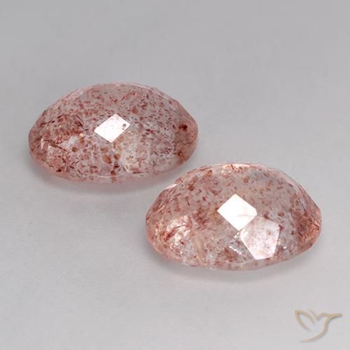 Gemas de Cuarzo fresa Rosado medio natural de 6.91 ct, Ovalada, Transparente