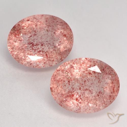 7.16ctw Natural Rosado claro medio cuarzo fresa, Ovalada, Transparente