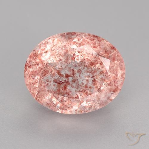 4.27ct Natural Rosado claro cuarzo fresa, Ovalada, Translúcido