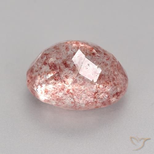 Cuarzo fresa Rosado claro natural de 4.27 ct, Ovalada, Translúcido