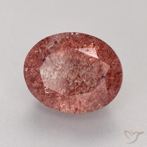 Cuarzo Fresa Rosado frambuesa natural de 3.89 ct, Corte Óvalo, Translúcido