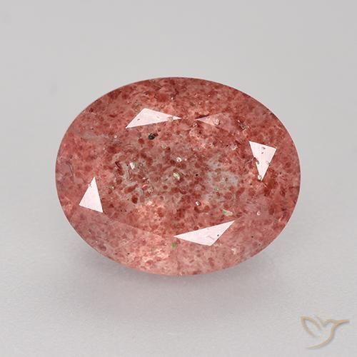 Cuarzo Fresa Rosado palo de rosa natural de 3.78 ct, Corte Óvalo, Translúcido