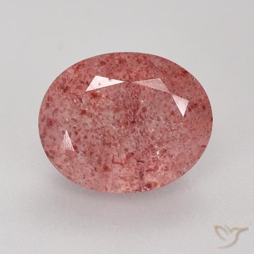 3.83ct Natural Rosa oscuro cuarzo fresa, Ovalada, Translúcido