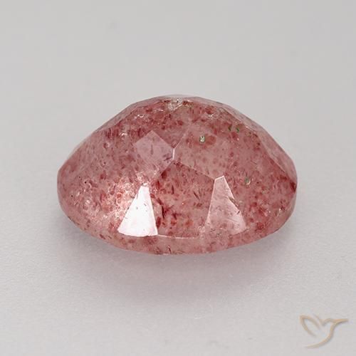 Cuarzo fresa Rosa oscuro natural de 3.83 ct, Ovalada, Translúcido