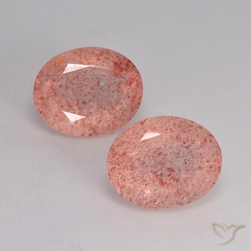 6.58ctw Natural Rosado claro medio cuarzo fresa, Ovalada, Translúcido