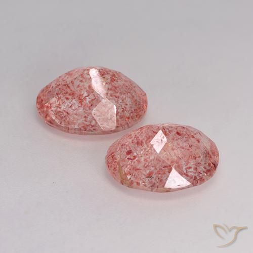Gemas de Cuarzo fresa Rosado claro natural de 6.04 ct, Ovalada, Transparente